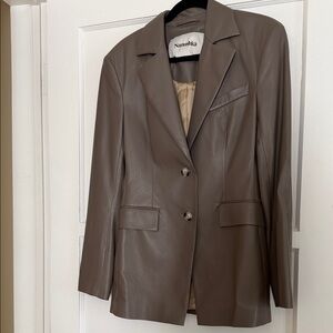 Nanushka Women's Tan Leather Blazer